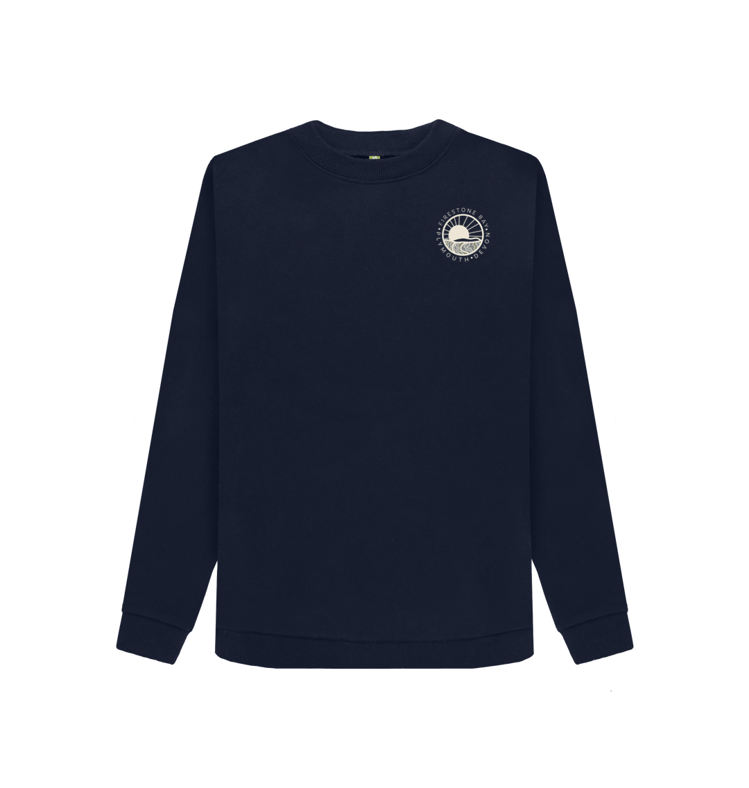 Navy Blue Printed Sweater Front